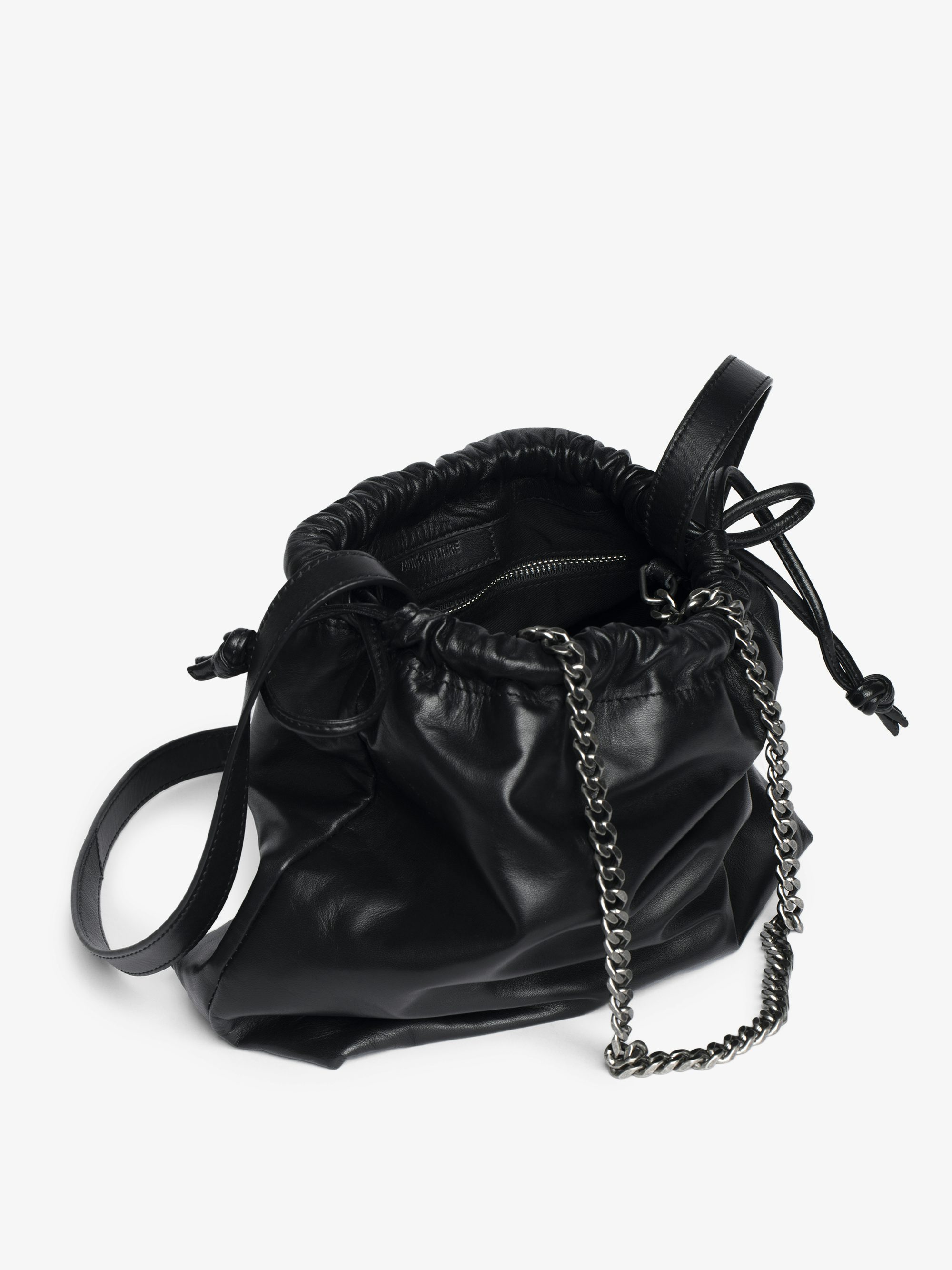 Rock Today Bag - Lambskin leather bag with chain strap and wing signature.